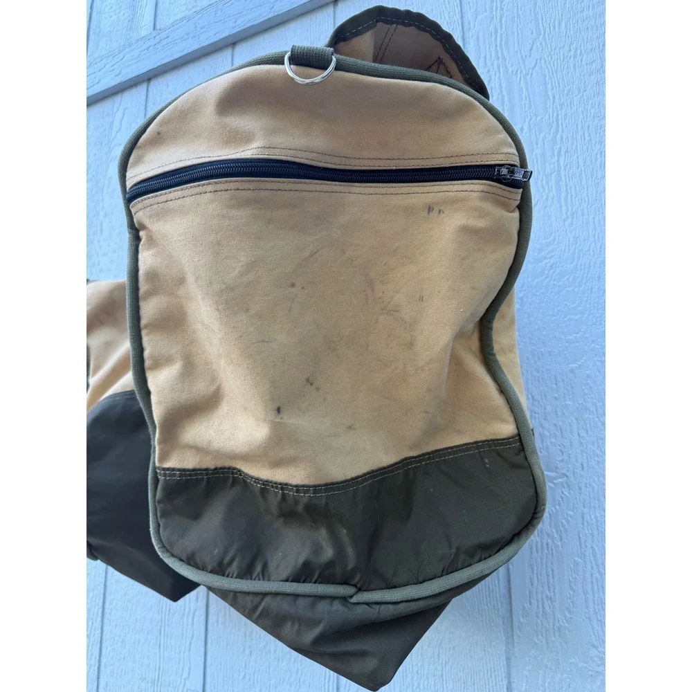 VTG LARGE GOKEY Battenkill No.9 Weekend Duffle Bag Luggage Cavas Leather RARE